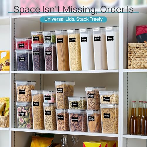Vtopmart Black Airtight Food Storage Containers Set, 24 pcs with Lids