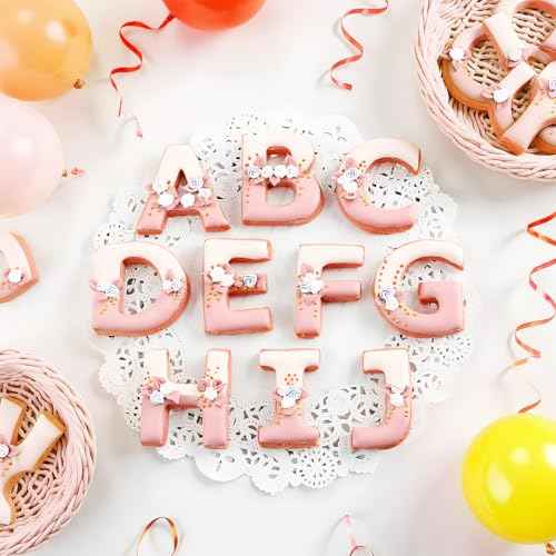 Fondant Letter Cutters Set - 26pcs 1 Inch Stainless Steel Alphabet Cookie Cutters Tools for Baking Biscuits, Fondant Decorations, Perfect For Halloween, Christmas, Birthday Party Fun