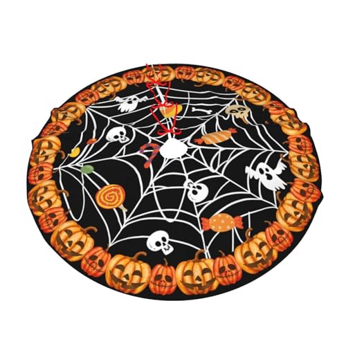 Majoug Black 48-Inch Christmas Tree Skirt for Holiday Decoration, Festive Home Accent