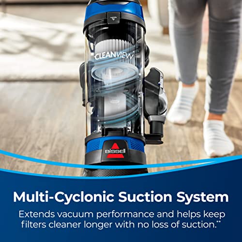 Upright Vacuum Cleaner with Extension Wand & XL Dirt Tank - Black & Cobalt Blue
