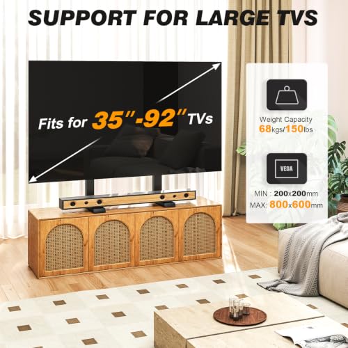 5Rcom Universal TV Stand Legs for 35-92 Inch Flat & Curved TVs, Height Adjustable up to 150lbs