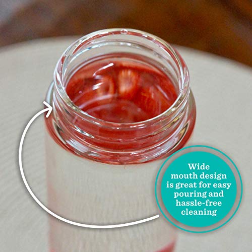 All About Juicing 16oz Wide Mouth Glass Water Bottles with Stainless Steel Lids — Pack of 4