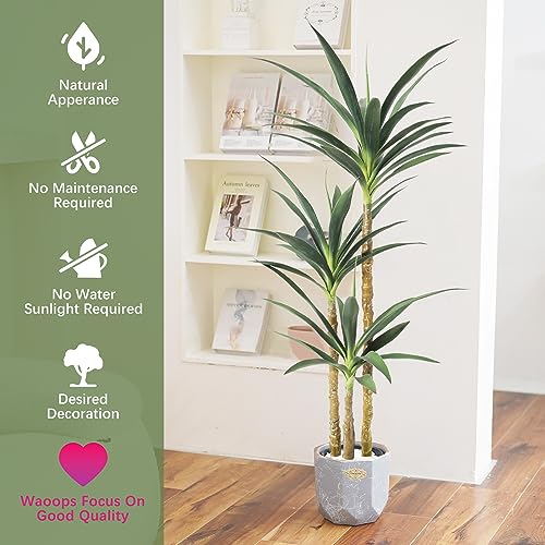 4ft 8in Faux Agave Tree with 3 Heads - Realistic Artificial Indoor & Outdoor Plant