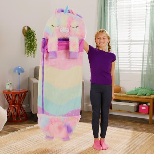 Happy Nappers 2-in-1 Pillow & Sleepy Sack - Large Unicorn 66x30 Kids’ Plush Nap Mat