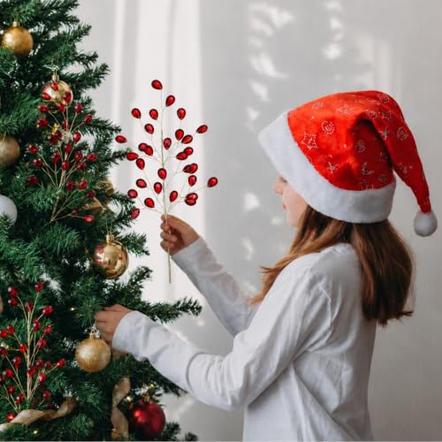 Suncalla 11.8" Crystal Picks for Christmas Tree Branches, Burgundy, 6