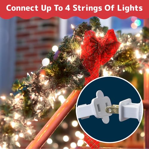 PREXTEX 200 Count Clear 40 ft Warm White Christmas Lights with White Wire - Indoor/Outdoor