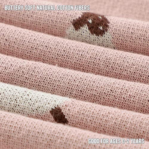 Pink Sheep Baby Receiving Blanket - 100% Cotton Cozy Swaddler for Newborns & Toddlers - Light Pink, 36x32 inches