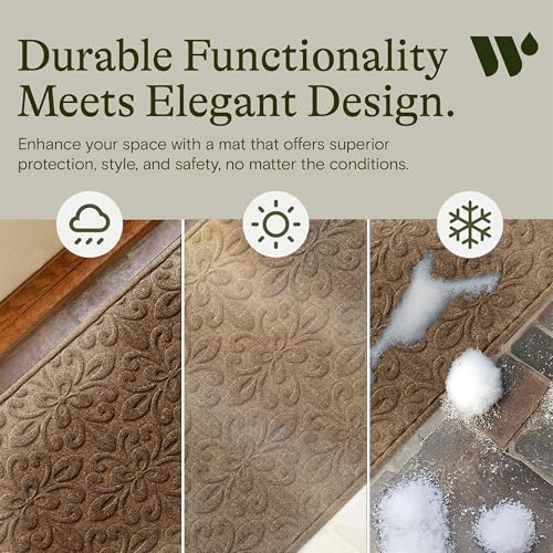 WaterHog Phoenix Front Door Mat Indoor Outdoor Entrance Runner - Camel 22x60 in
