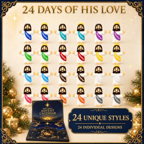 Mini Jesus Advent Calendar 2026,24 Day Christmas Countdown with 24