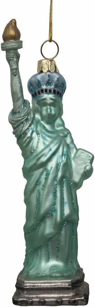 Statue of Liberty Glass Ornament - 5.5-Inch Noble Gems by Kurt Adler