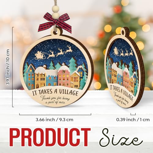 Thank You Wooden Christmas Ornament 2026 - Rustic Holiday Appreciation Decor