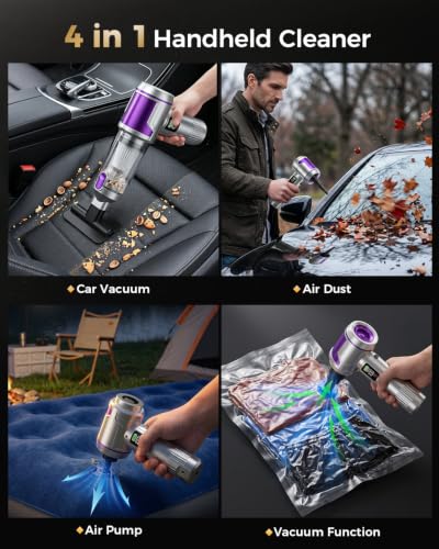 EOUMJE Cordless Handheld Car Vacuum Cleaner with 22kPa High Suction, Portable Mini Vacuum for Car, Home & Pet Hair, USB-C Rechargeable