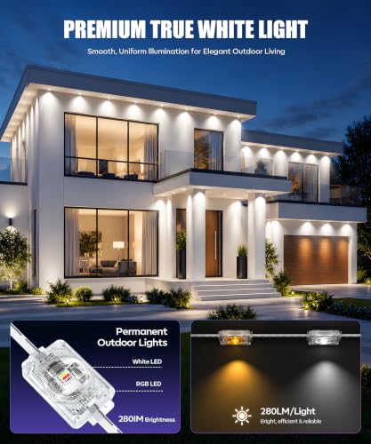POOFZY 200FT RGBIC Outdoor Smart Lights for House, App & Voice Control Waterproof