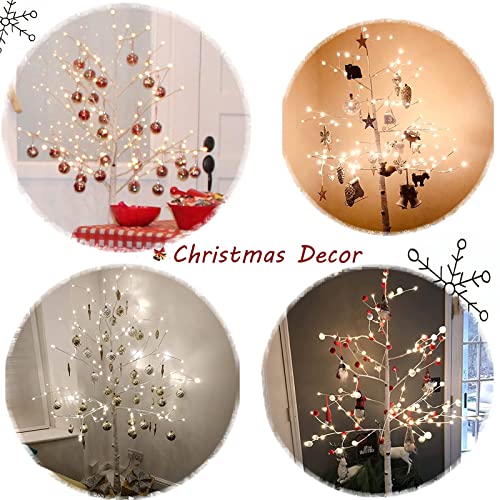 Hairui Lighted Birch Tree Plug in 4FT 72 LED White Twig with Lights