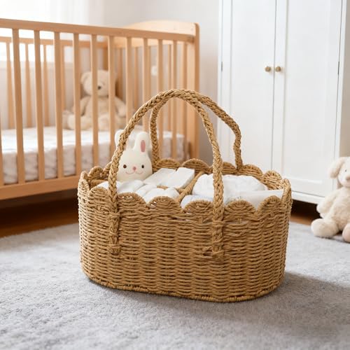 Camel Baby Diaper Caddy Organizer with Removable Dividers - Nursery Storage Basket