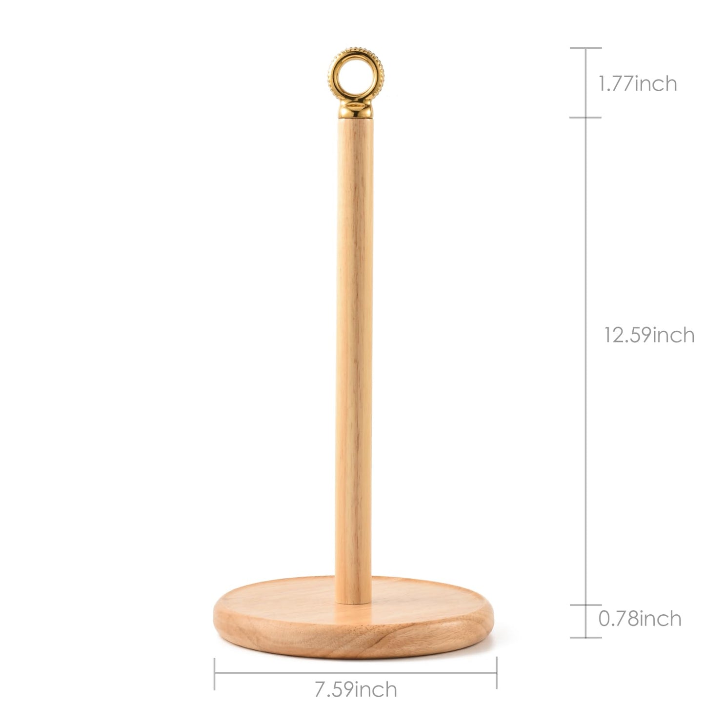 SATU BROWN Stylish Paper Towel Holder Countertop with Heavy Duty Wood Base, Farmhouse Paper Towel Roll Stand for Kitchen Counter fits Standard and Jumbo Size Paper Towels