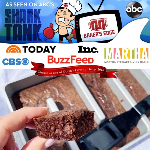 9x12 Inch Original Nonstick Brownie Pan - Baker's Edge Edge Brownie Baking Dish for Perfect Crispy Edges
