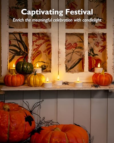 Rechargeable Tea Light Candles with Remote & Timer - Warm White, 12 Pack