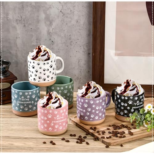 Meanplan 12 Pcs You're Pawsome Vet Tech Gift Mugs 13 oz - Colorful Set