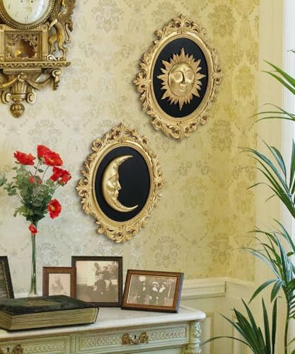 Putuo Decor Gold Sun and Moon Wall Art Set - 3D Celestial Wall Decor for Living Room & Bedroom