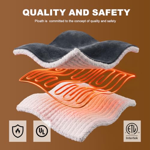 Grey Wearable Heated Blanket with Foot Pockets - 75x50 Inches