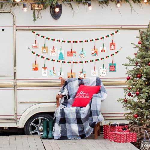 Amyhill 2 Pcs Christmas Hanging Photo Display with Clips, 9.8 ft