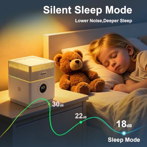 Goldtech Air Purifier and Humidifier Combo APP - H13 HEPA Filter for Bedroom & Office