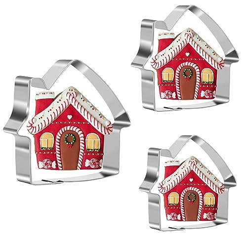 Stainless Steel Gingerbread House Cookie Cutter Set (3 pc) - Crethinkaty