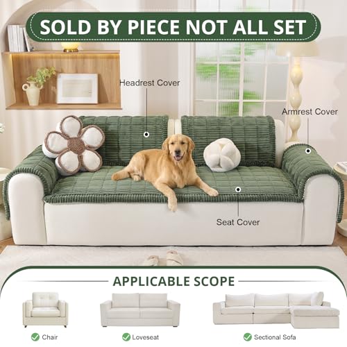 Washable Non-Slip Couch Cover for Dogs - Moss Green, 27.6 x 70.9 Inches