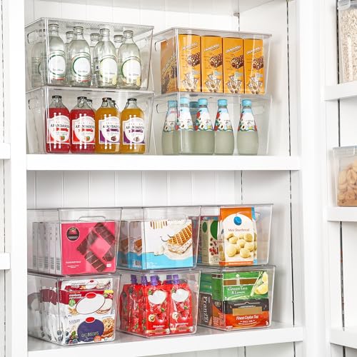 XL Stackable Clear Storage Bins with Lids - 16 Pack, 13" x 7.4" x 7"