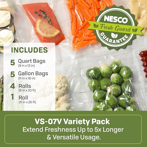 Vacuum Sealer Bags and Rolls Variety Pack - Clear Food Storage Set