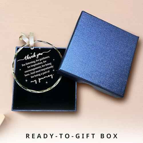 Thank You Gifts for Women, Boss, Coworkers, Manager, Teacher, Nurse, Mom, Friends - Coworker Appreciation Gifts for Birthday, Christmas - Thank You Christmas Ornaments - Glass Ornament