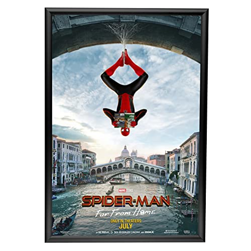 SnapeZo 24x36 Inch Black Aluminum Poster Frame - Front-Loading Snap Frame, Wall Mount