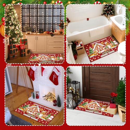 Drydiet Gingerbread Man Christmas Door Mat 2x3 ft Non-Slip Indoor Rug