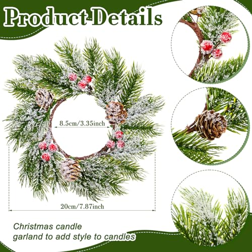 Hotop 16 Pcs 7.87 In Mini Christmas Wreaths for Kitchen Cabinets (8.5 cm inner, 20 cm outer)
