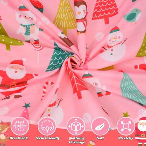 Cloele Christmas Crib Sheet Santa Fitted Sheet for Girls - Pink Animal Baby Nursery Sheet Cozy Bed Sheet for Standard Crib and Toddler Mattresses - Snowman Crib Mattress Infant Toddler Sheet