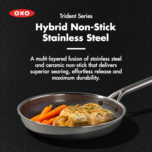 10-Inch Nonstick Stainless Steel Frying Pan with Stay-Cool Handle - Induction Compatible