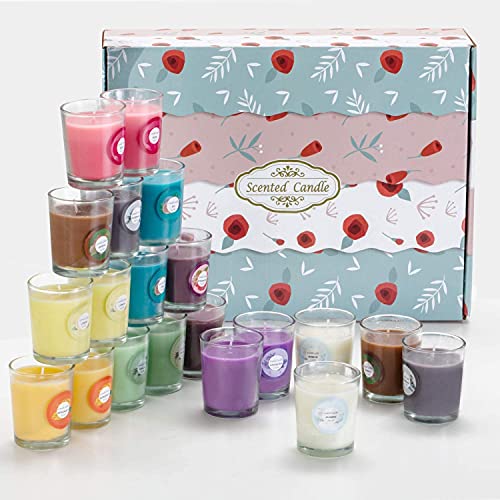 Scented Candle Set with 20 Colors - Natural Soy Wax Aromatherapy Candles Gift