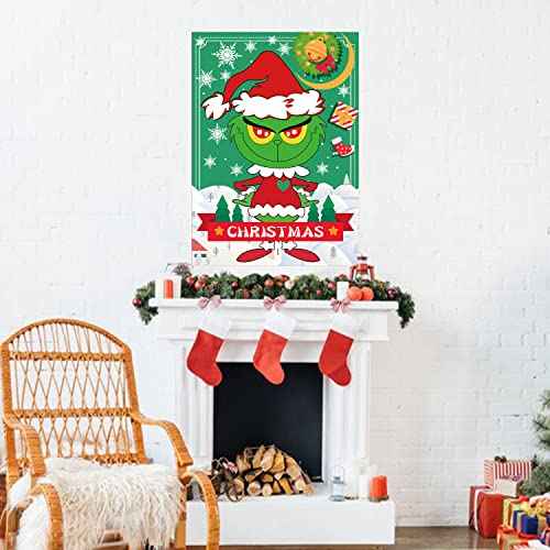 Christmas Games - Pin The Heart Christmas Crafts Games for Kids Families Party, Cute Wall Decor Party Supplies Favors, Indoor Xmas Decorations Home Decor, Xmas Kids Activities Presents