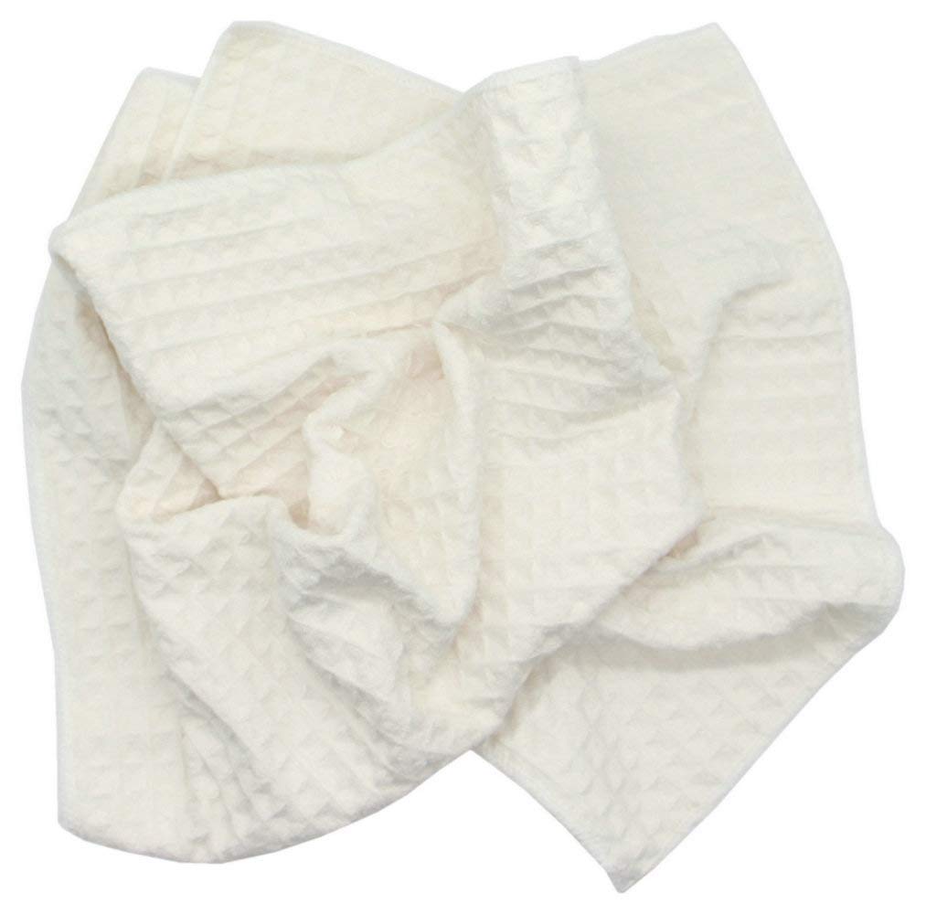 VeraSong Waffle Weave Kitchen Drying Towels - Thick Microfiber, Absorbent, Lint Free 16Inch x 24Inch 3 Pack Beige