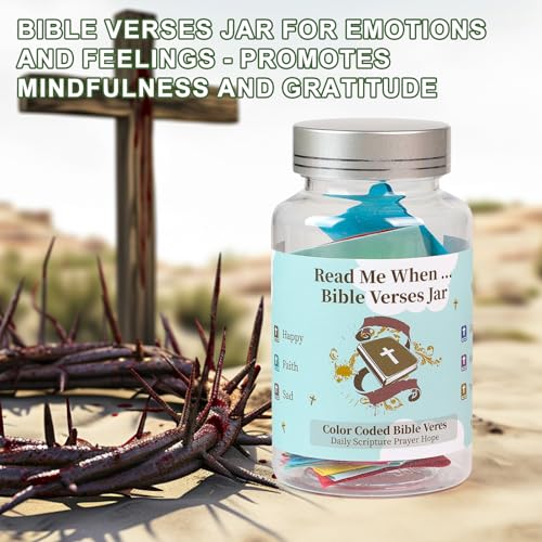 Christian Bible Verse Jar - Inspirational Religious Gift for Women & Men