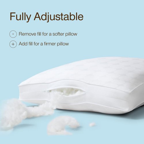 Coop Home Goods Adjustable Cooling Pillows - Set of 2 Queen Size for Hot Sleepers | Luxury Cool-Touch Comfort 27x17