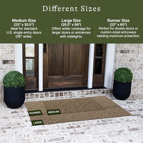 WaterHog Phoenix Front Door Mat Indoor Outdoor Entrance Runner - Camel 22x60 in