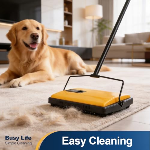 Yocada Manual Carpet Sweeper - Hand Push Household Floor Cleaner