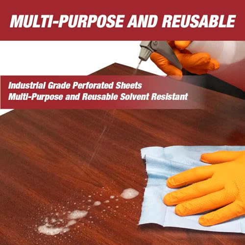Heavy Duty Nonwoven Cleaning Cloths - 300 Pack, 9 x 17 Inches, Lint-Free Wipes for Automotive, Industrial & Household Use