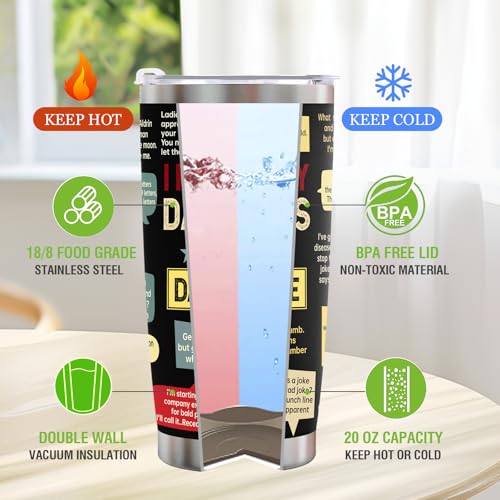 Christmas Gifts for Dad Men£ºDad Joke 20oz Tumbler Birthday Gifts for Dad Men Adults Grandpa Husband Stepfather Present Decorations on Fathers Day Christmas Thankgiving