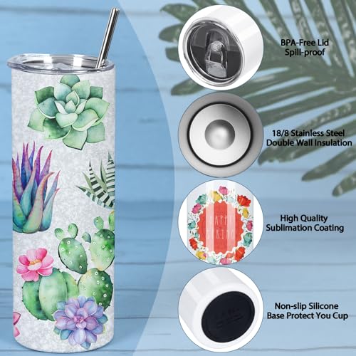 24 Pack 20oz Sublimation Tumblers Bulk Stainless Steel with Lid & Straw - Individually Boxed