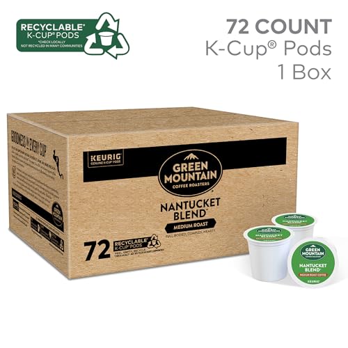 Green Mountain Coffee Roasters Nantucket Blend K-Cup Pods - 72 Count, Medium Roast, Single-Serve Coffee