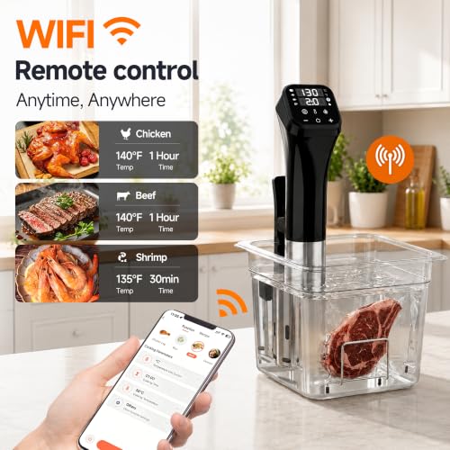 WiFi Sous Vide Cooker Combo with Vacuum Sealer for Precise Cooking