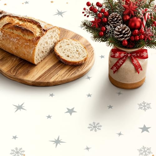 Christmas Oval Tablecloth 60x120 Inches Tree Snowflake Holiday Decor Xmas